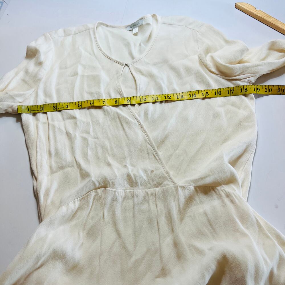 Garnet Hill Three Quarter Sleeves Top Size 6 Cream - Picture 6 of 8